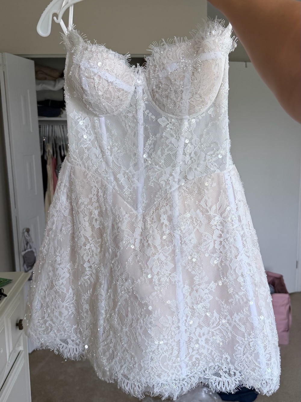 White Lace Corset Mini Dress - Picture 4 of 11